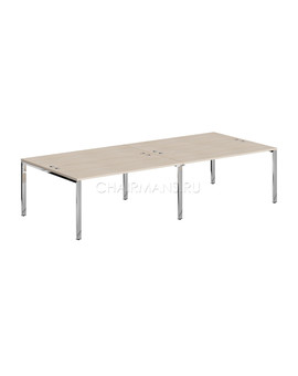 Стол 4-х местный Skyland XTEN GLOSS XGWST 3214.1 бук тиара/нержавеющая сталь, изображение 1
