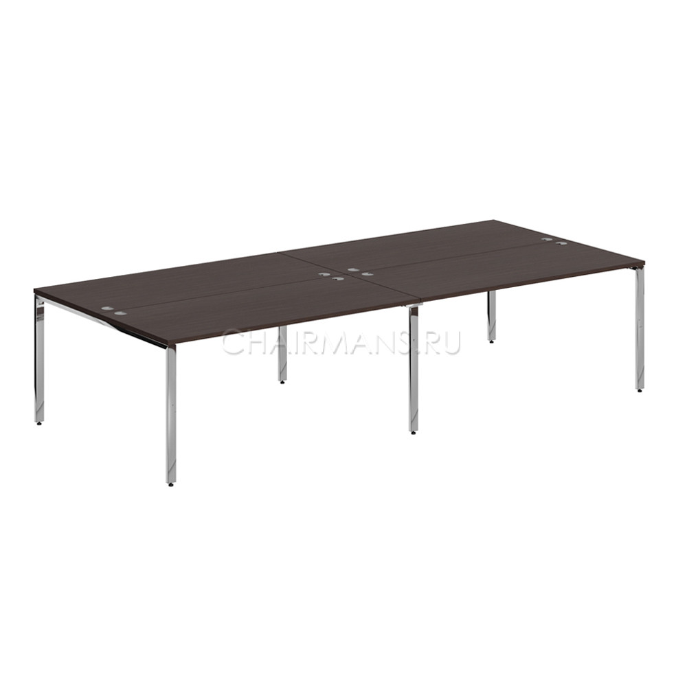 Кликните для увеличения изображения Стол 4-х местный Skyland XTEN GLOSS XGWST 3214 легно темный/нержавейка полированная