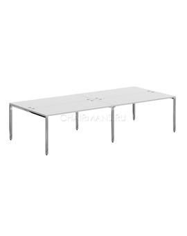 Стол 4-х местный Skyland XTEN GLOSS XGWST 3214 белый/нержавейка, изображение 1