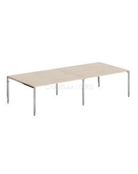 Стол 4-х местный Skyland XTEN GLOSS XGWST 3214 бук тиара/нержавейка, изображение 1
