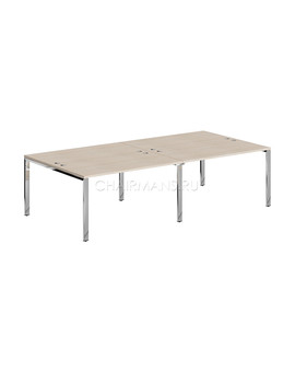 Стол 4-х местный Skyland XTEN GLOSS XGWST 2814.1 бук тиара/нержавеющая сталь, изображение 1