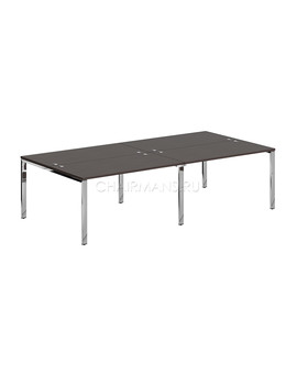 Стол 4-х местный Skyland XTEN GLOSS XGWST 2814.1 легно темный/нержавеющая сталь, изображение 1