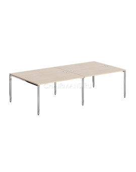 Стол 4-х местный Skyland XTEN GLOSS XGWST 2814 бук тиара/нержавейка, изображение 1
