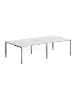 Стол 4-х местный Skyland XTEN GLOSS XGWST 2814 белый/нержавейка, изображение 1