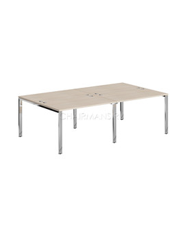 Стол 4-х местный Skyland XTEN GLOSS XGWST 2414.1 бук тиара/нержавеющая сталь, изображение 1