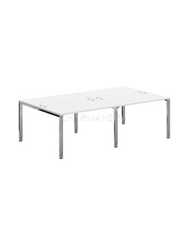 Стол 4-х местный Skyland XTEN GLOSS XGWST 2414.1 белый/нержавеющая сталь, изображение 1