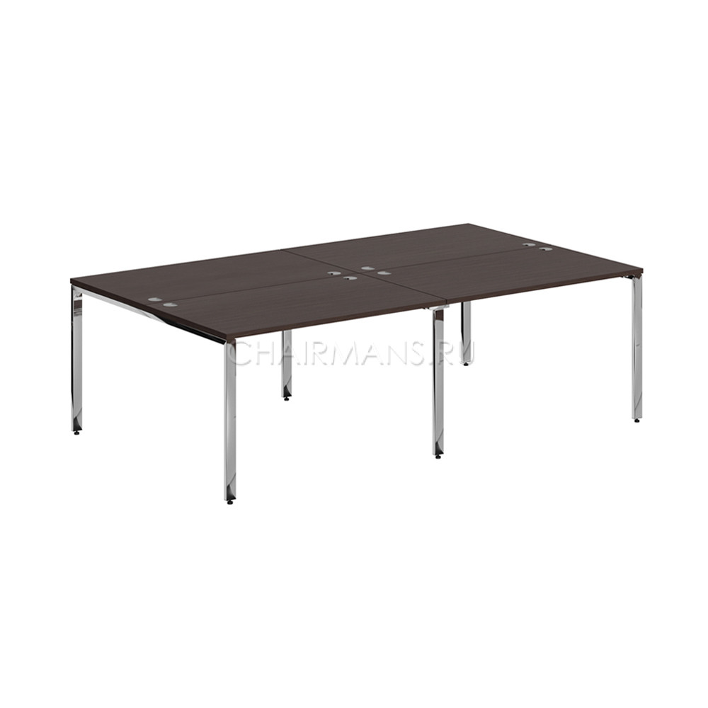 Кликните для увеличения изображения Стол 4-х местный Skyland XTEN GLOSS XGWST 2414 легно темный/нержавейка полированная