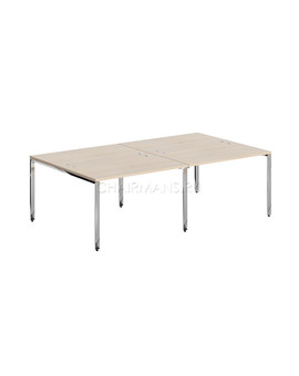 Стол 4-х местный Skyland XTEN GLOSS XGWST 2414 бук тиара/нержавейка, изображение 1