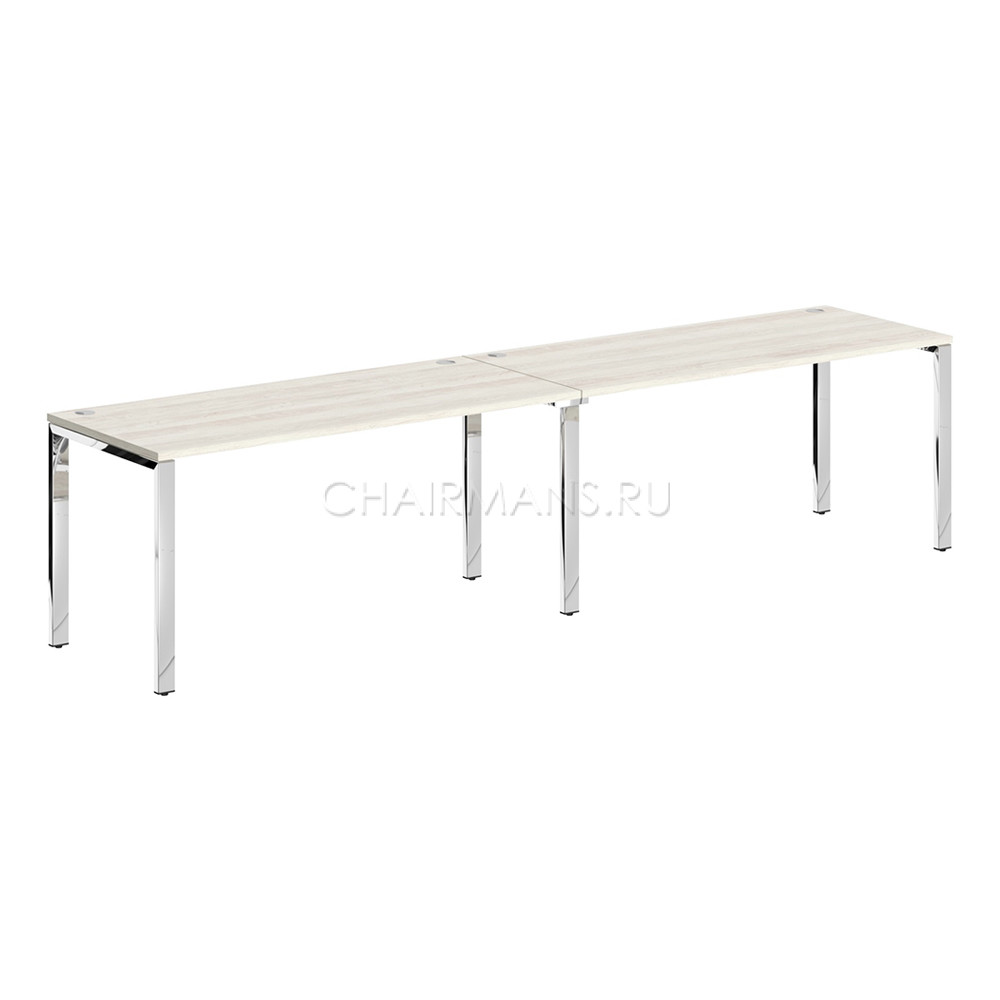 Кликните для увеличения изображения Стол 2-х местный Skyland XTEN GLOSS XGWST 3270.1 сосна эдмонт/нержавейка полированная