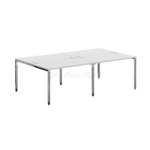 Стол 4-х местный Skyland XTEN GLOSS XGWST 2414 белый/нержавейка