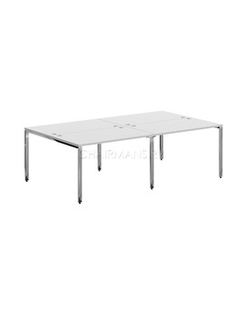 Стол 4-х местный Skyland XTEN GLOSS XGWST 2414 белый/нержавейка, изображение 1