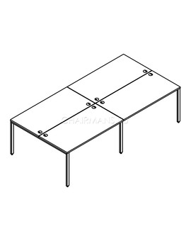Стол 4-х местный Skyland XTEN GLOSS XGWST 2414 белый/нержавейка, изображение 2