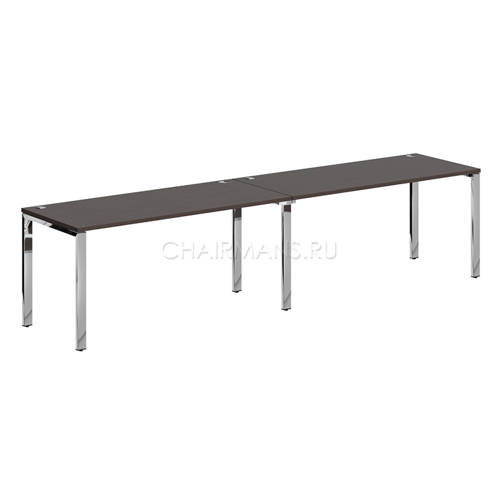 Кликните для увеличения изображения Стол 2-х местный Skyland XTEN GLOSS XGWST 3270.1 легно темный/нержавеющая сталь
