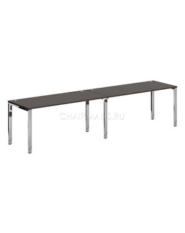 Стол 2-х местный Skyland XTEN GLOSS XGWST 3270.1 легно темный/нержавеющая сталь, изображение 1