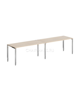 Стол 2-х местный Skyland XTEN GLOSS XGWST 3270 бук тиара/нержавейка, изображение 1