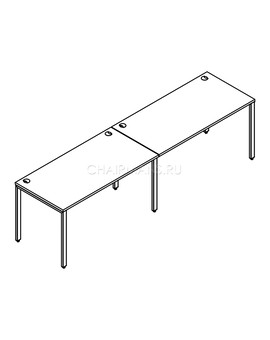 Стол 2-х местный Skyland XTEN GLOSS XGWST 3270 белый/нержавейка, изображение 2