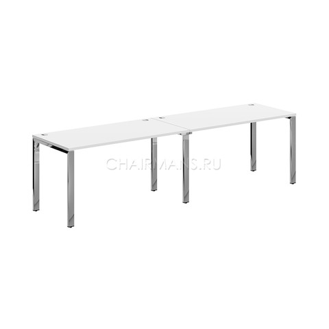 Стол 2-х местный Skyland XTEN GLOSS XGWST 2870.1 белый/нержавеющая сталь