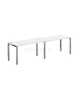 Стол 2-х местный Skyland XTEN GLOSS XGWST 2870.1 белый/нержавеющая сталь, изображение 1