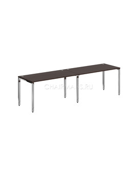 Стол 2-х местный Skyland XTEN GLOSS XGWST 2870 легно темный/нержавейка полированная, изображение 1