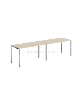 Стол 2-х местный Skyland XTEN GLOSS XGWST 2870 бук тиара/нержавейка, изображение 1