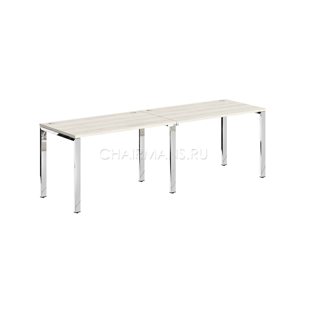 Кликните для увеличения изображения Стол 2-х местный Skyland XTEN GLOSS XGWST 2470.1 сосна эдмонт/нержавейка полированная
