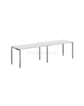 Стол 2-х местный Skyland XTEN GLOSS XGWST 2870 белый/нержавейка, изображение 1