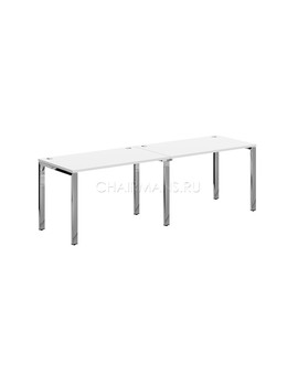 Стол 2-х местный Skyland XTEN GLOSS XGWST 2470.1 белый/нержавеющая сталь, изображение 1