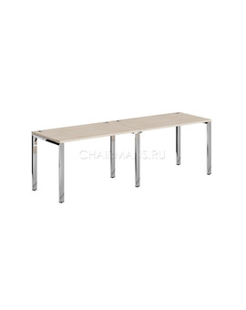 Стол 2-х местный Skyland XTEN GLOSS XGWST 2470.1 бук тиара/нержавеющая сталь, изображение 1