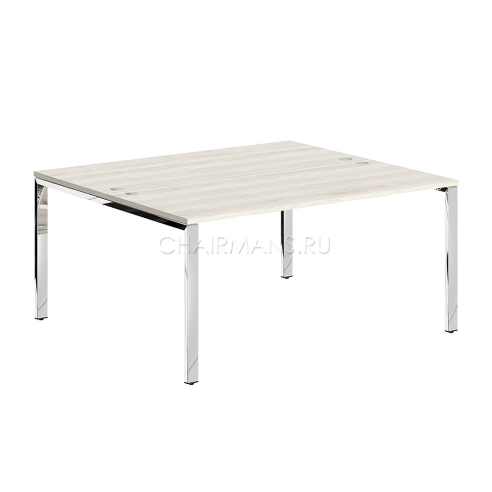Кликните для увеличения изображения Стол 2-х местный Skyland XTEN GLOSS XGWST 1614.1 сосна эдмонт/нержавейка полированная