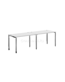 Стол 2-х местный Skyland XTEN GLOSS XGWST 2470 белый/нержавейка, изображение 1