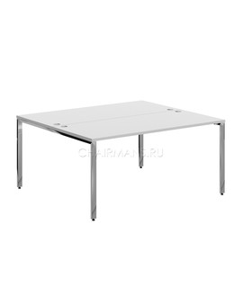 Стол 2-х местный Skyland XTEN GLOSS XGWST 1614 белый/нержавейка, изображение 1