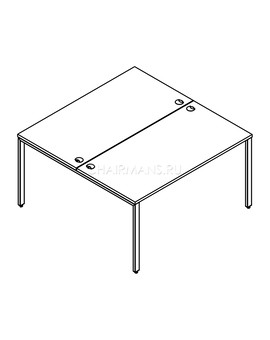 Стол 2-х местный Skyland XTEN GLOSS XGWST 1614 белый/нержавейка, изображение 2