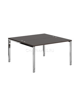 Стол 2-х местный Skyland XTEN GLOSS XGWST 1414.1 легно темный/нержавеющая сталь, изображение 1
