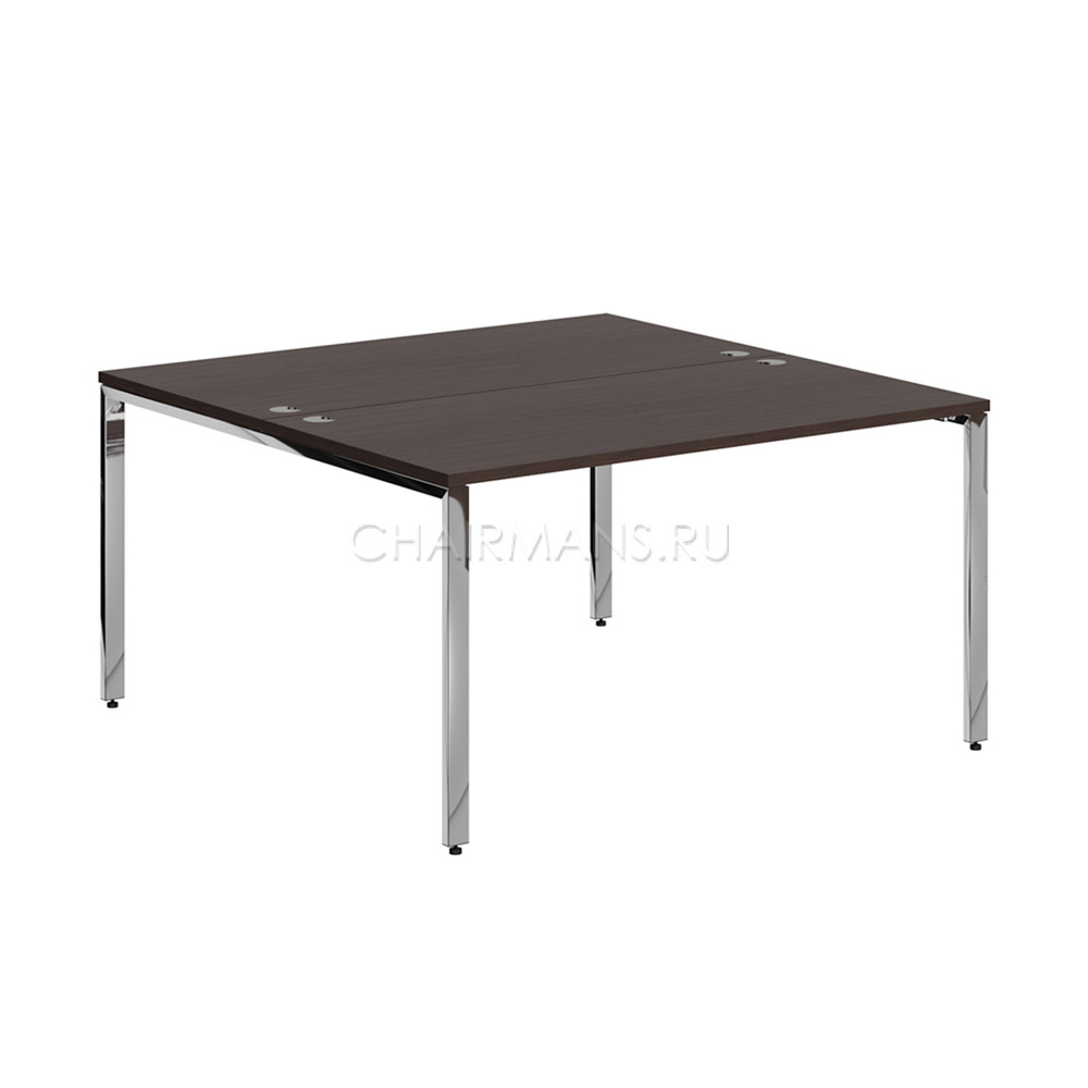 Кликните для увеличения изображения Стол 2-х местный Skyland XTEN GLOSS XGWST 1414 легно темный/нержавейка полированная