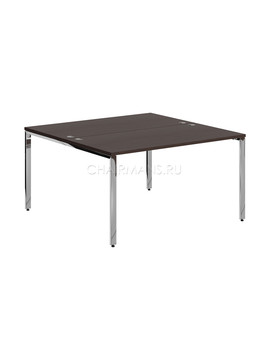 Стол 2-х местный Skyland XTEN GLOSS XGWST 1414 легно темный/нержавейка полированная, изображение 1