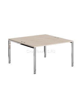 Стол 2-х местный Skyland XTEN GLOSS XGWST 1414.1 бук тиара/нержавеющая сталь, изображение 1