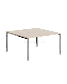 Стол 2-х местный Skyland XTEN GLOSS XGWST 1414 бук тиара/нержавейка, изображение 1
