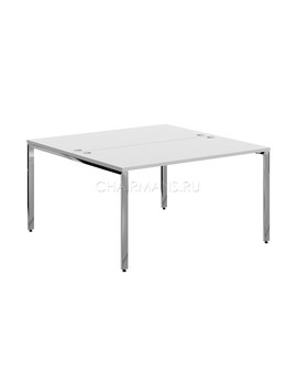 Стол 2-х местный Skyland XTEN GLOSS XGWST 1414 белый/нержавейка, изображение 1