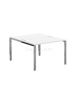 Стол 2-х местный Skyland XTEN GLOSS XGWST 1214.1 белый/нержавеющая сталь, изображение 1