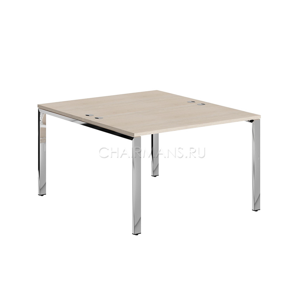 Кликните для увеличения изображения Стол 2-х местный Skyland XTEN GLOSS XGWST 1214.1 бук тиара/нержавеющая сталь