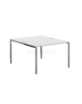 Стол 2-х местный Skyland XTEN GLOSS XGWST 1214 белый/нержавейка, изображение 1