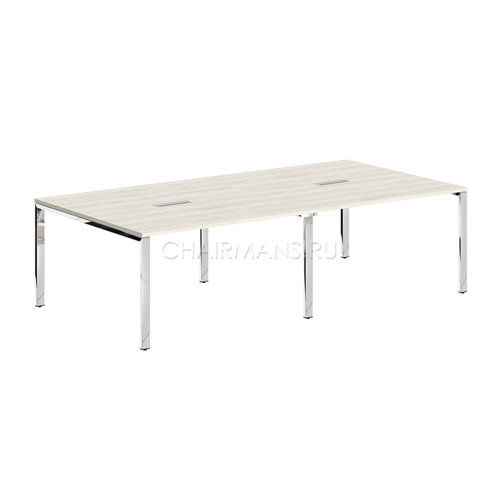 Кликните для увеличения изображения Конференц стол Skyland XTEN GLOSS XGSCT 2714.1 сосна эдмонт/нержавейка полированная