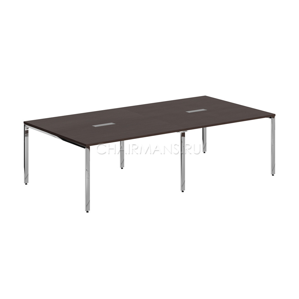 Кликните для увеличения изображения Конференц стол Skyland XTEN GLOSS XGSCT 2714 легно темный/нержавейка полированная