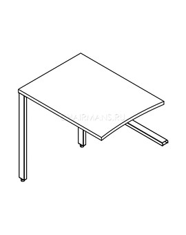 Брифинг-приставка Skyland XTEN GLOSS XGB 860 легно темный/нержавейка полированная, изображение 2
