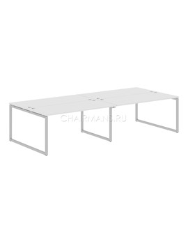Стол 4-х местный Skyland XTEN-Q XQWST 3214 белый/алюминий, изображение 1