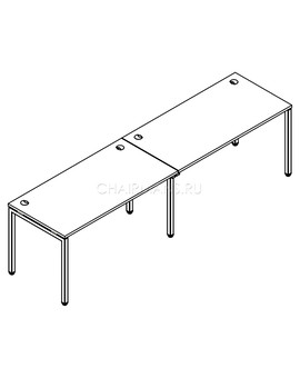 Стол двойной Skyland XTEN-S XWST 2470 бук тиара/белый, изображение 2