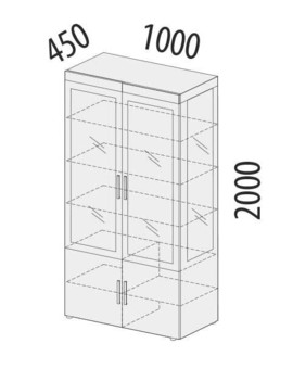 600.10 Шкаф-витрина Тиффани 1000, изображение 2