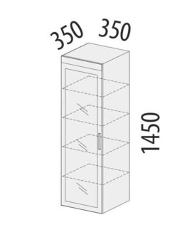 600.07 Шкаф-витрина малый Тиффани (лев/прав) 350, изображение 2