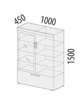 600.09 Шкаф-витрина Тиффани (лев/прав) 1000, изображение 2