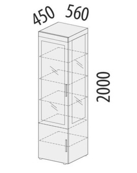 600.08 Шкаф-витрина Тиффани (лев/прав) 560, изображение 2